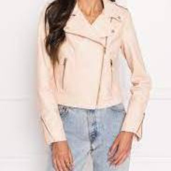 Lamarque NWT Donna Leather Jacket in Ballet Pink - Picture 2 of 5